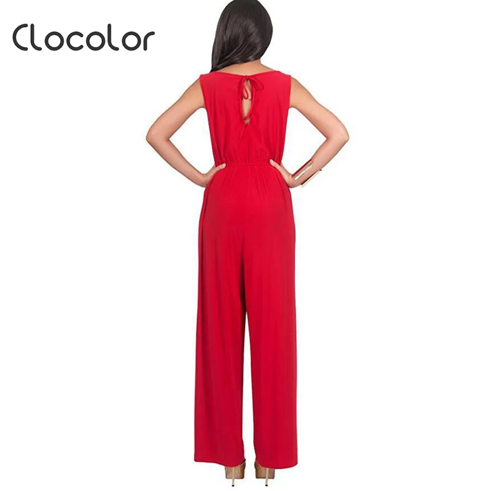 Clocolor Women Jumpsuits Plus Size Full Length Straight Casual Sexy Elegant 2018 New Loose Women Jumpsuits Big Size Jumpsuits and Playsuits