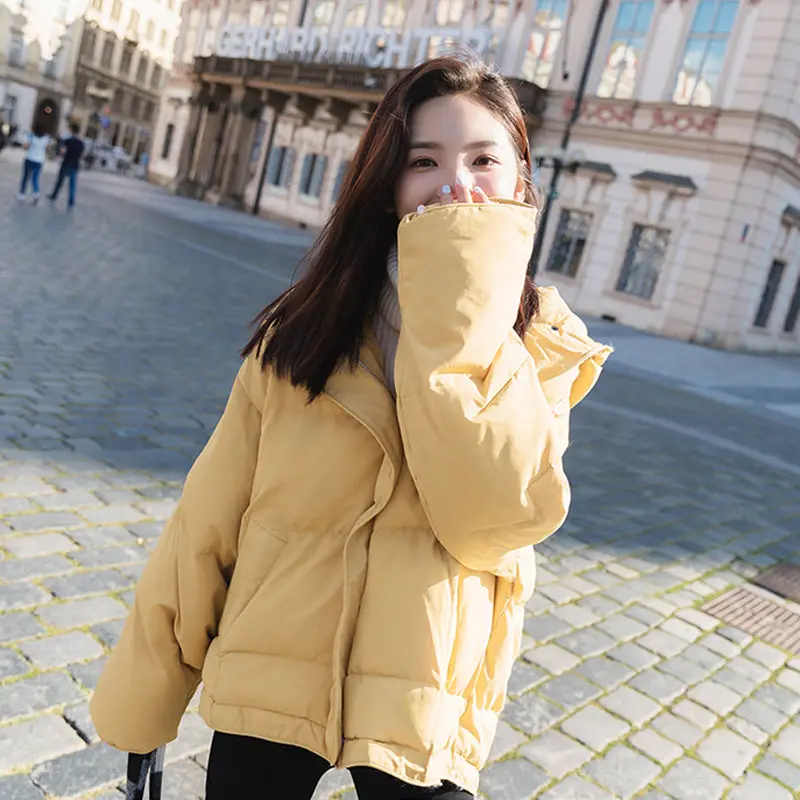 

Yellow BF Style Winter Jacket Women Thicken Parkas Mujer Short Parkas Hoodies Down Cotton Coat Women Casual Jacket Female C5659