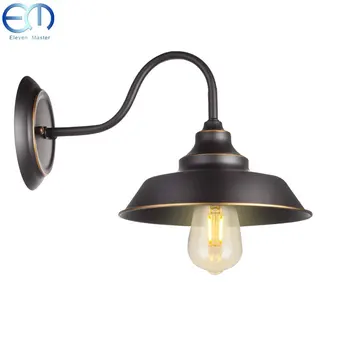 

Retro Black Wall Sconce Lighting Gooseneck Barn mirror Lights fixtures Industrial wall light Led Vintage Wall Lamp E27 RWLC0009