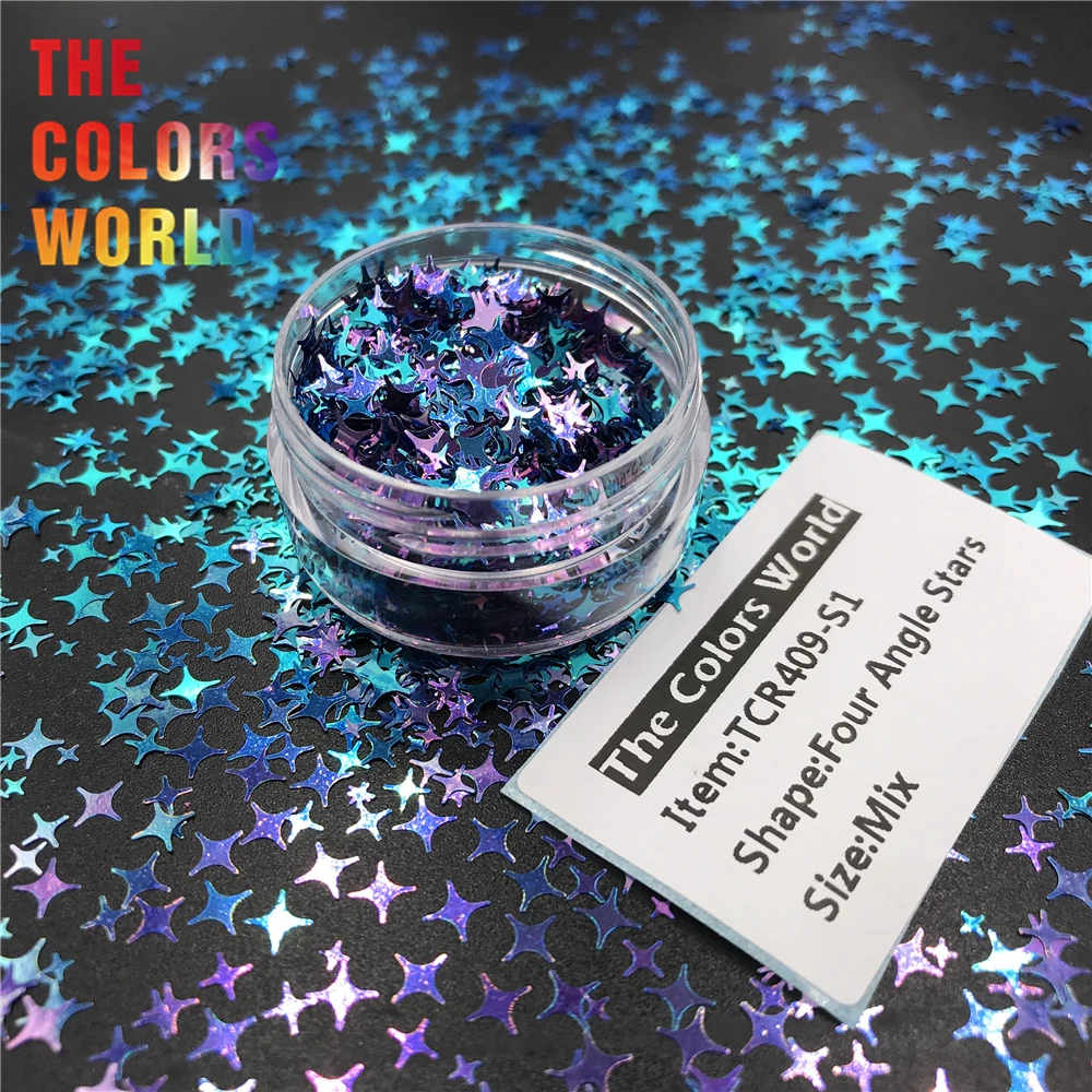 Camaleão Quatro Estrelas Ângulo Unha Glitter Decoração Art Maquiagem Copos Artesanato Festival Acessórios Fornecedores Tct-351 Cor 5 Brilho p unha