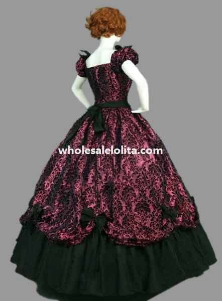 Платье в викторианском стиле из парчи и хлопка