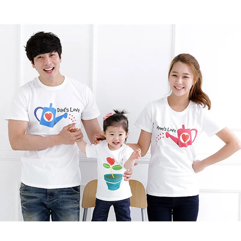 Father Mother Daughter Match Tshirt Family Look Summer Cotton Tops