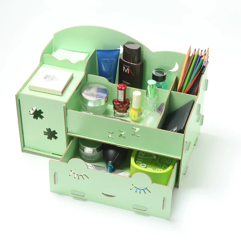 

Make Up Organizer 3 Drawers Wooden Storage Box Cosmetic Boxes Container Holder Box Jewelry Stationery Storage Box Organizer