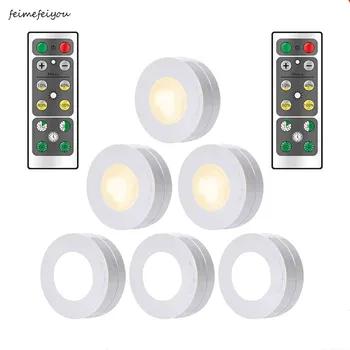 

Wireless Dimmable Touch Sensor LED bedroom Under Cabinets lights LED Puck Lights For Close Wardrobe Stair Hallway Night lamp