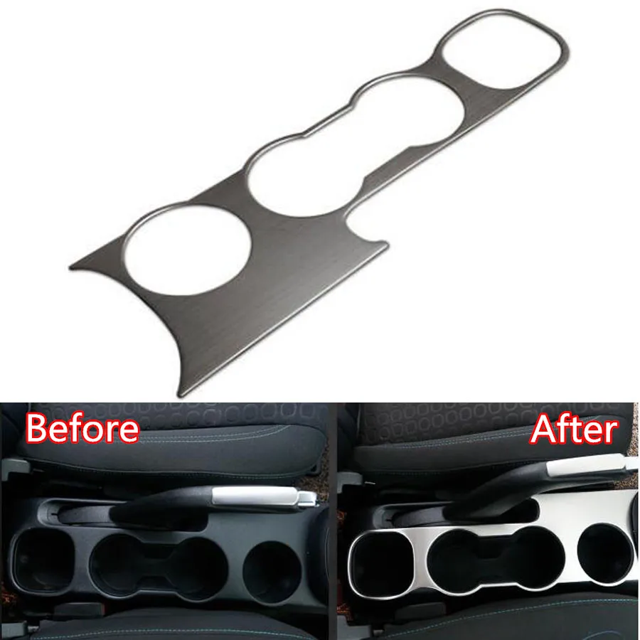 Stainless Steel font b Interior b font Water Cup Holder Cover Trim Decoration Molding font b