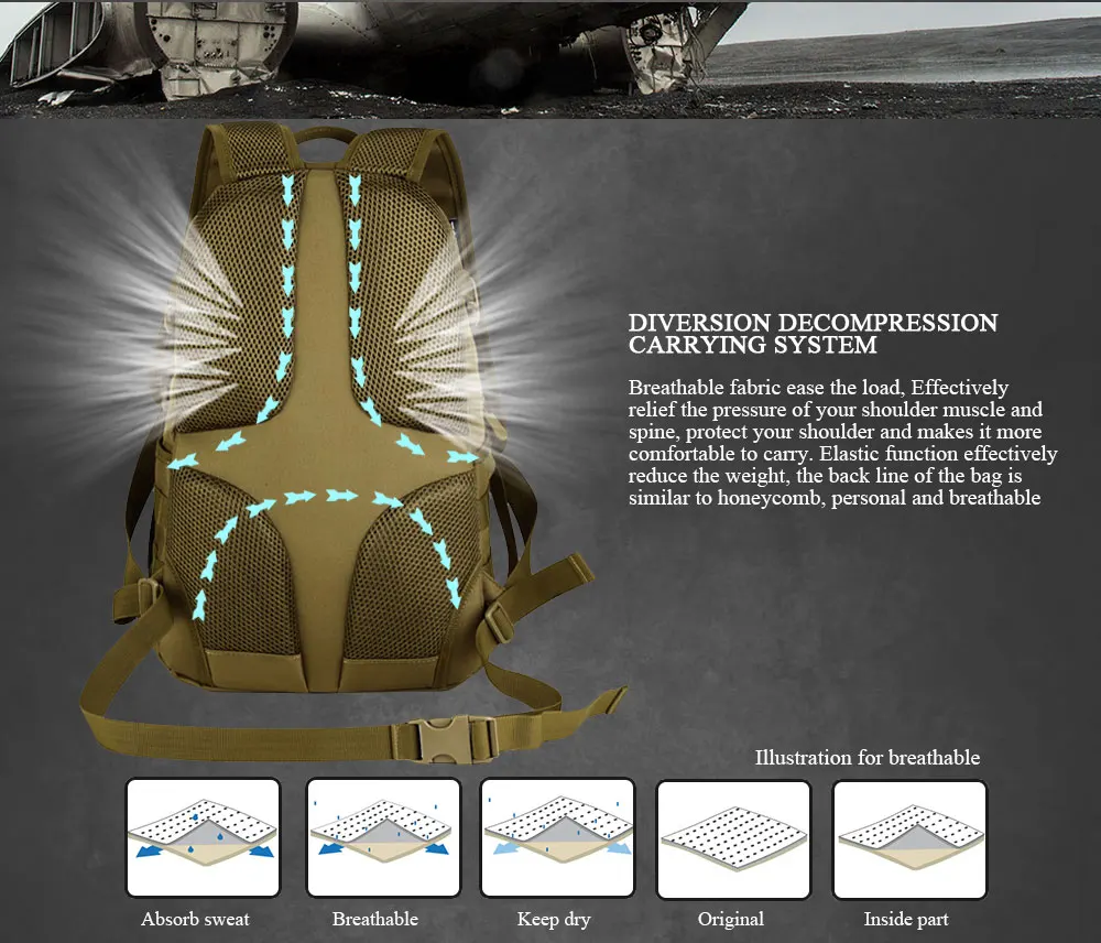 impermeável náilon mochila de viagem para caminhada caminhada camuflagem mochila