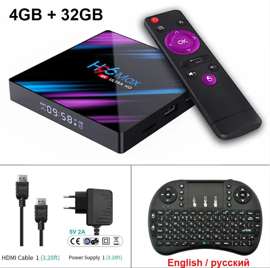 H96 Max Plus 4gb 64gb Android Tv Box 9.0 Smart TVBox RK3318 2.4G