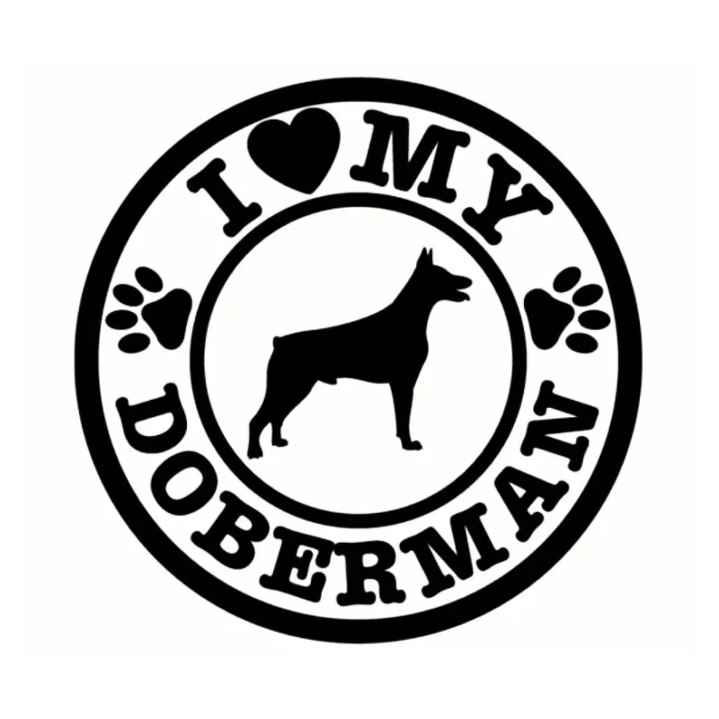 Doberman Vinyl Die Cut Decal window Car Laptop Sticker Pet Love Dog Bumper