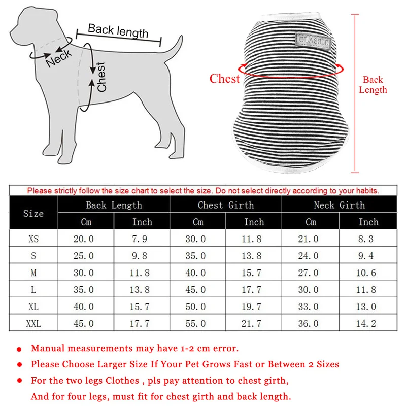 Классическая полосатая одежда для собак, летняя хлопковая майка для щенков, футболка для маленьких собак, кошек, чихуахуа, Мопсов, рубашки для домашних животных