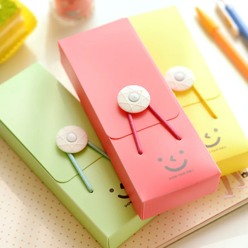 

Creative Korean Style Candy Color Pencil Case Kawaii Stationery Award Gift Elastic Pencil Box for Chil Student School Supplies