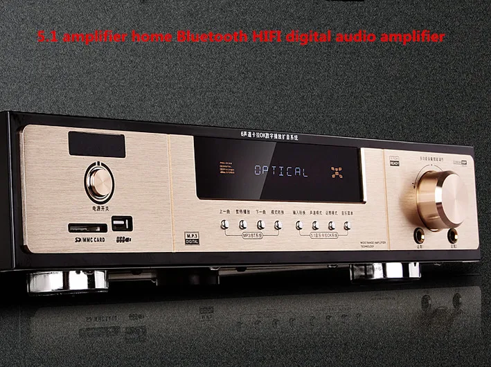 

5.1 home Bluetooth AMP 4.0 HIFI digital audio Subwoofer amplifier Support USB / SD APE lossless playback Dual microphone input