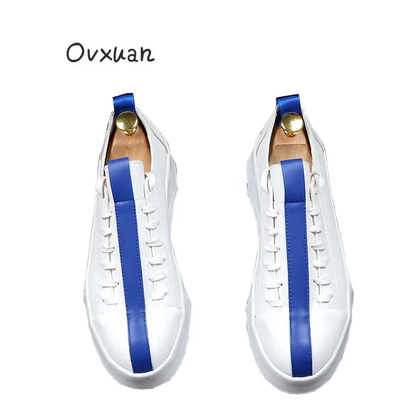 Ovxuan/мужские лоферы ручной работы в полоску среднего размера; Вечерние туфли на плоской подошве для выпускного вечера; мужские туфли на плоской подошве; Летние Мужские модельные туфли