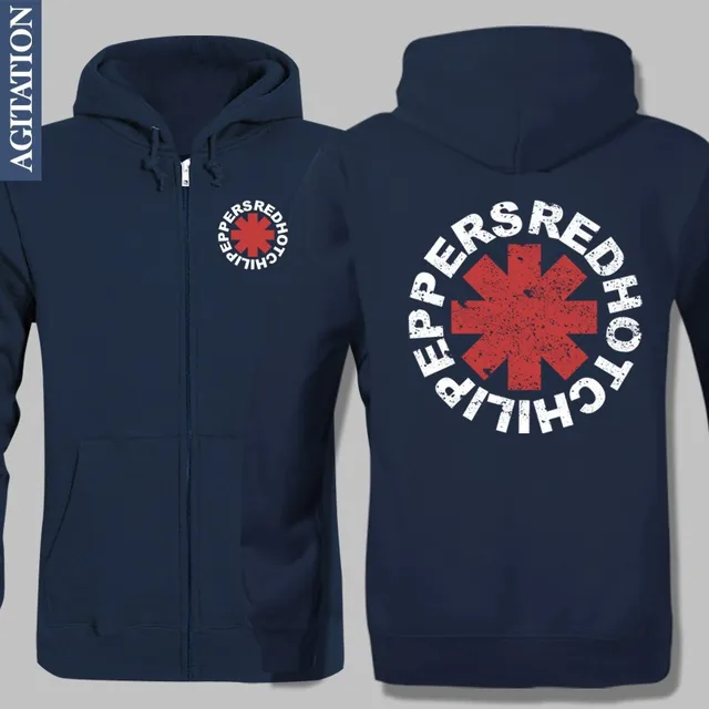 Winter Men Fleece Jacket Velvet Hoodies Rock Band Rap Hip