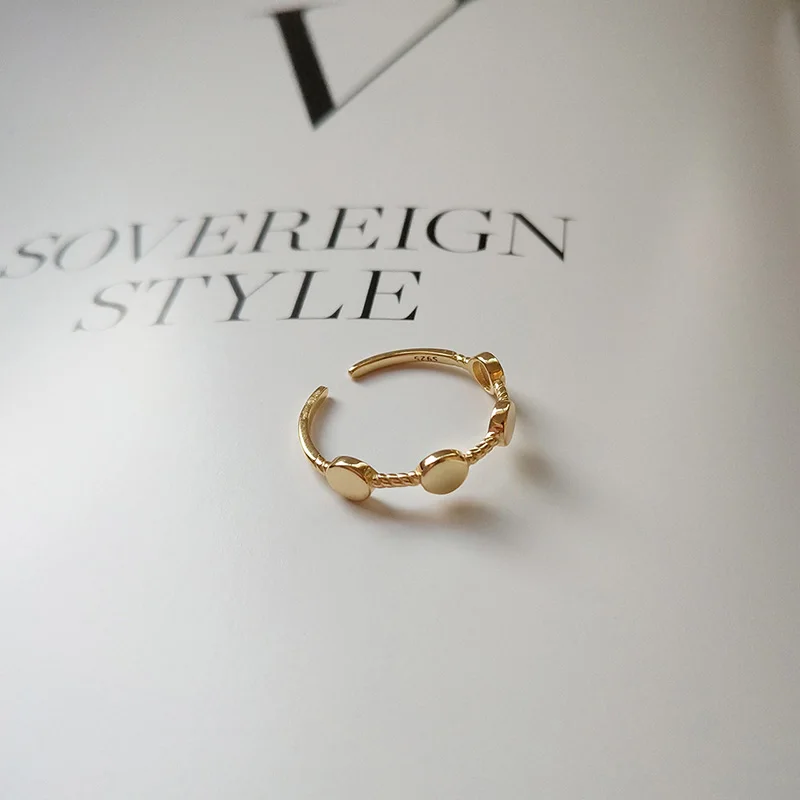 

WTLTC 925 Sterling Sliver Twisted Coin Rings for Women Simple Layered Stackable Rings Unique Small Tiny Disc Rings Boho Jewelry