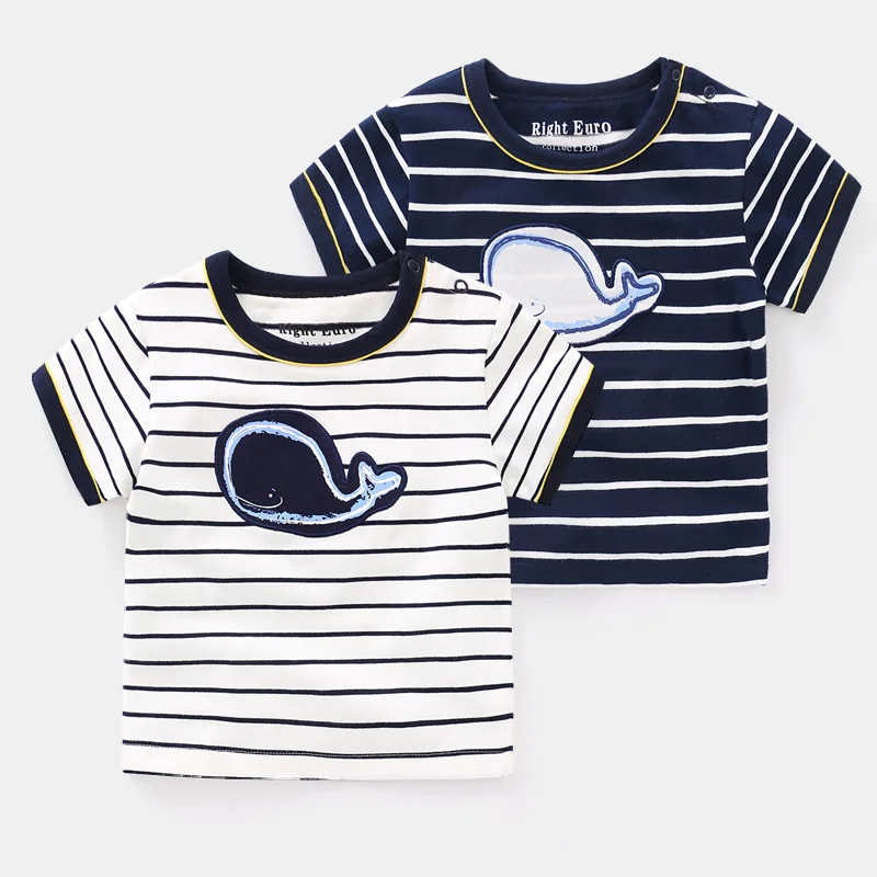 

Boy short-sleeved T-shirt 2019 summer new children's wear children's children 3 years old 1 baby striped shirt U10419