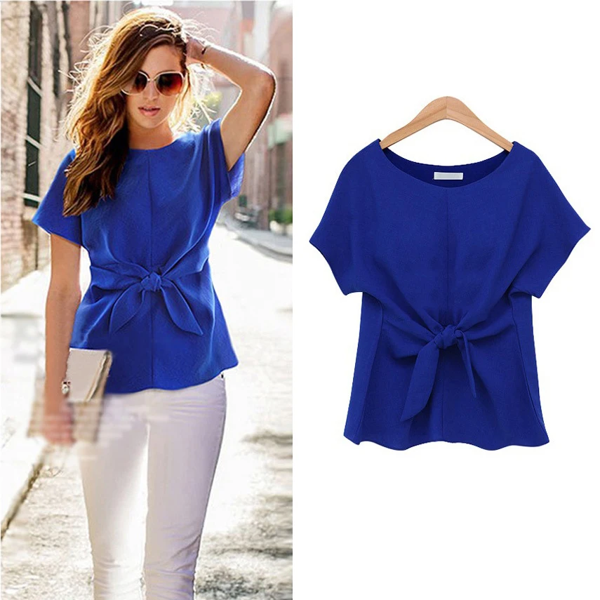 2017 fashion shirts women tops kimono Bowknot blouses O neck short ...