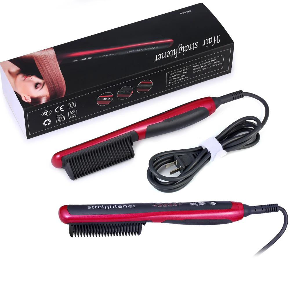2017 New Hot Combs Electric Fast Hair Irons Straightener Comb Iron 2017 New Hot Combs Electric Fast Hair Irons Straightener Comb Iron Brush Styling Tool Straightening Free Shipping In From