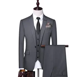 (Пальто жилет брюки для девочек) бизнес джентльмен для мужчин Свадебный костюм 3 комплекта best человек Банкетный сплошной цвет высокое
