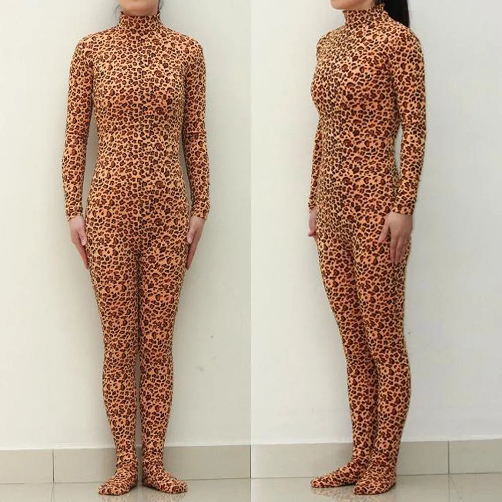 Cosplay&ware Lycra Womens Long Sleeve Black Unitard Mock Neck Hoodless Spandex Dance Zentai Bodysuit Full Body Tight Skin Suits For Cosplay -Zentai shop online