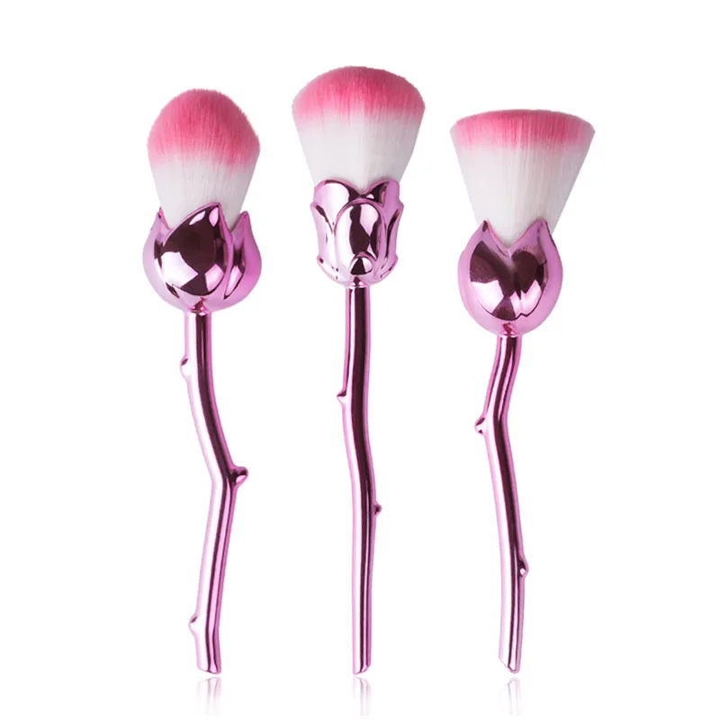 Rose Red brush pincel maquiagem makeup brush set face contour powder brush beauty tools (3)