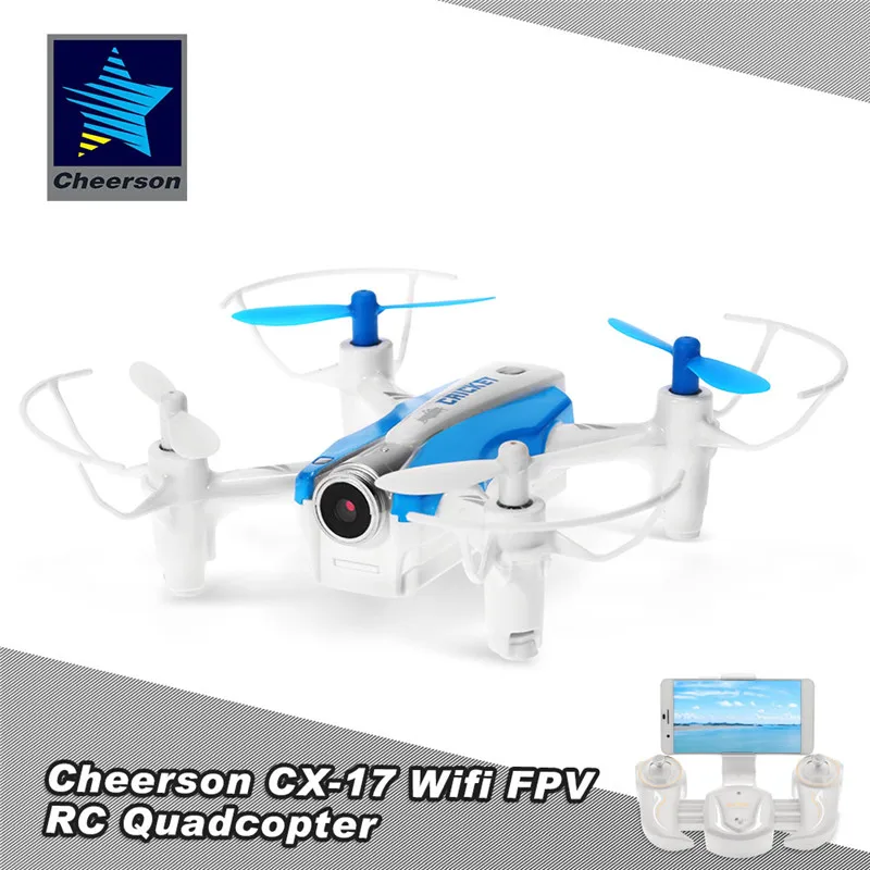 

Cheerson CX-17 CRICKET Mini WiFi 6-Axis Altitude Hold Mode RC 2.4G 4CH 6-Axis Quadcopter G-Sensor Selfie RTF Toys High Hold FPV