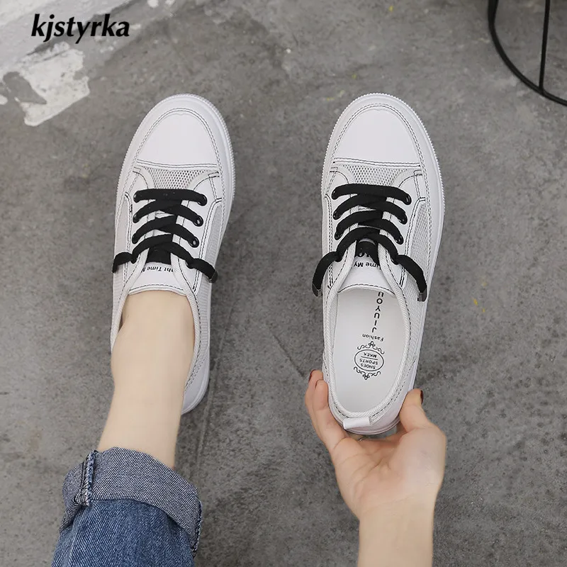 

Kjstyrka simple students shoes spring summer women flats lace-up comfortable Leisure Footwear ladies sneakers tenis feminino