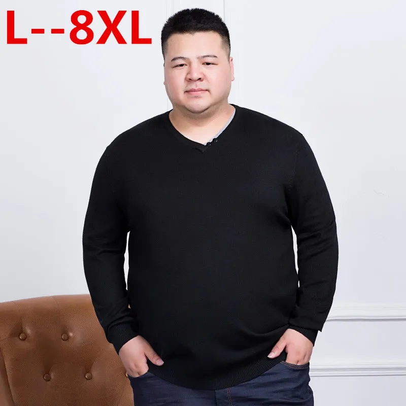 Мужской приталенный трикотажный свитер размеры 10XL 8XL 6XL 5XL весна-зима 2018 | Мужская