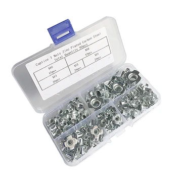 

90pcs T Nuts M3/M4/M5/M6/M8 Four Claws Nut Rivet Nut Pronged Tee Blind Nuts for Wood Furniture