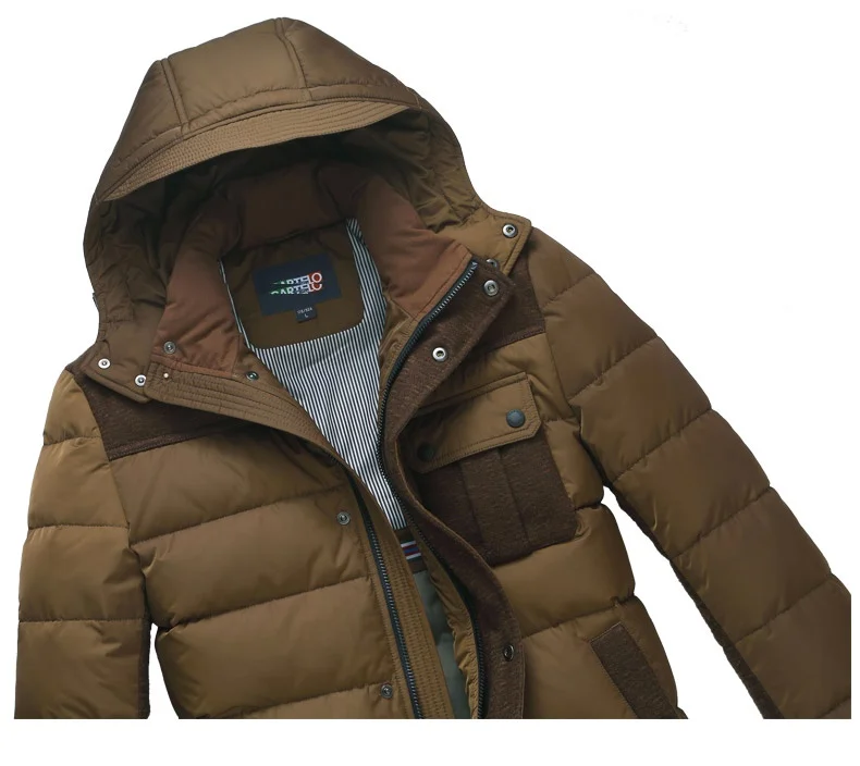 Мужская Толстая куртка-пуховик на утином пуху, теплое 90% пуховое пальто со съемным капюшоном, отобранная пуховая одежда для мужчин, новинка 5621, Cartelo