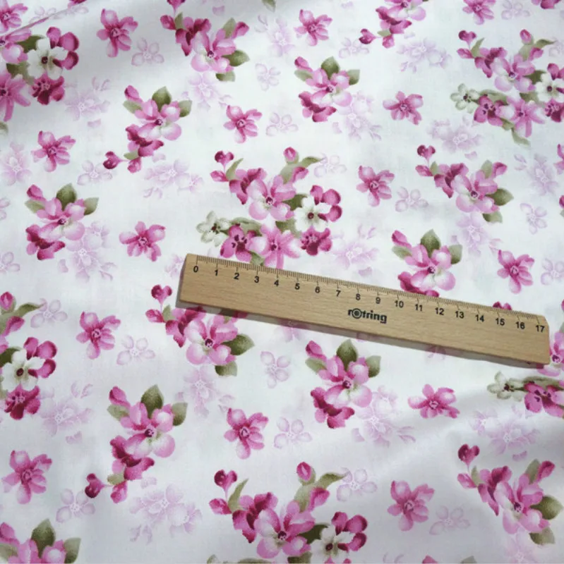 Хлопчатобумажная стеганая ткань с цветочным принтом для самостоятельного шитья, простыней, платьев, хлопчатобумажной ткани