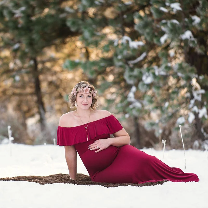 

SMDPPWDBB Spring Maternity Dresses Maternity Photography Props Maxi Dress Elegant Fancy Pregnancy Photo Shoot Women Long Dress