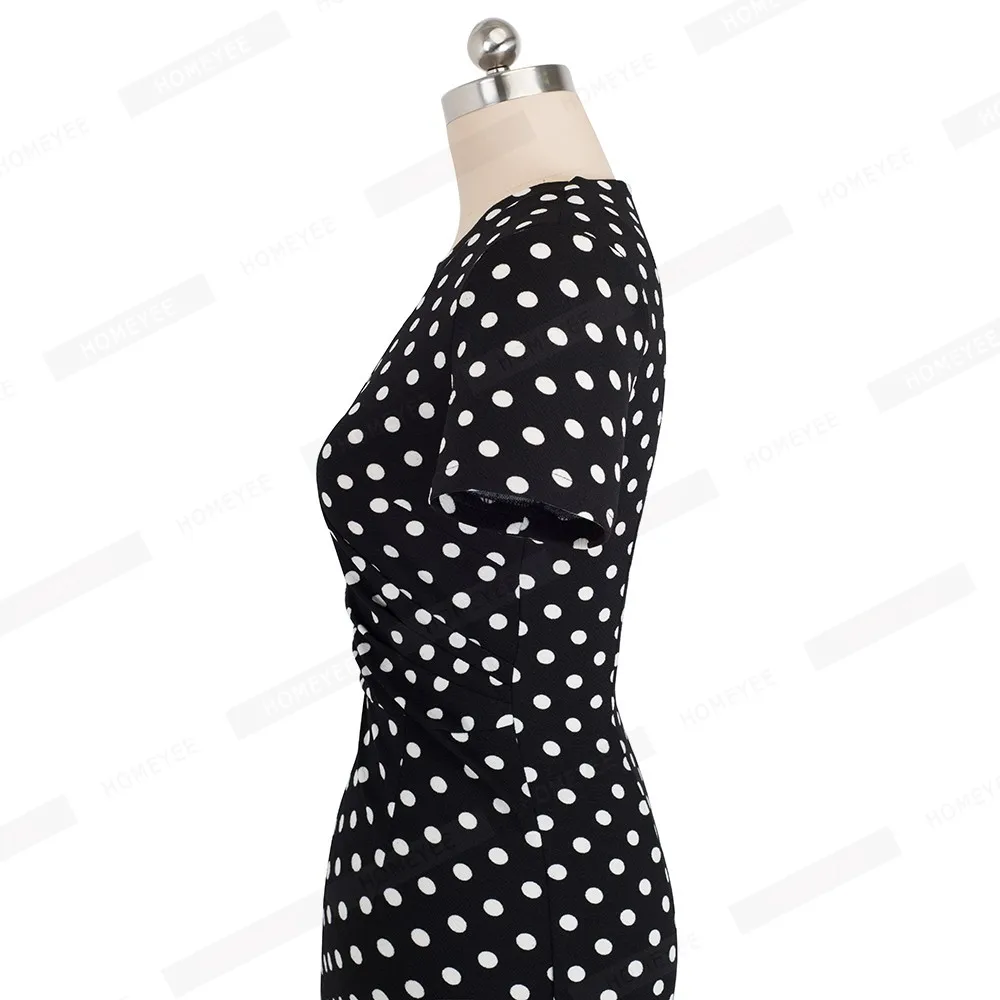 Summer Women Dots Floral Work Office Business V Neck Dress Casual Short Sleeve Print Bodycon Pencil Dress EB450 Summer Women Dots Floral Work Office Business V Neck Dress Casual Short Sleeve Print Bodycon Pencil Dress EB450