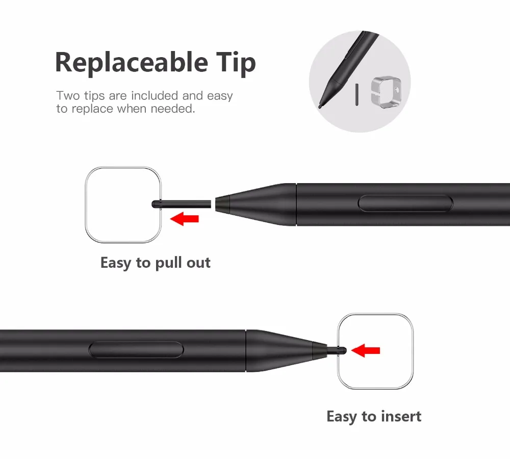 Универсальный Активный стилус, высокоточная Чувствительная емкостная ручка, металлический стилус для сенсорных планшетов Surface Pro/Book/GO