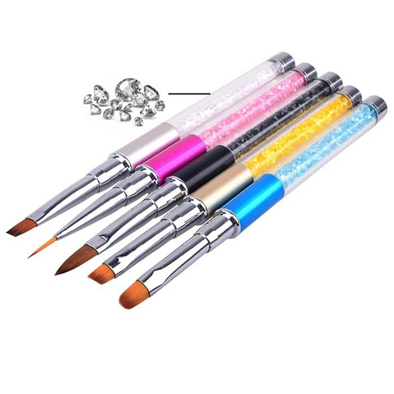 1pcs Professional Nail Art Brush Pen Rhinestone Diamond Metal Acrylic