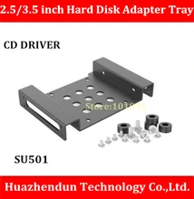 Free Shipping SU501 2.5 inch to 3.5 inch Hard Disk Adapter Tray CD DRIVER SATA built-in aluminum alloy Support size SSD