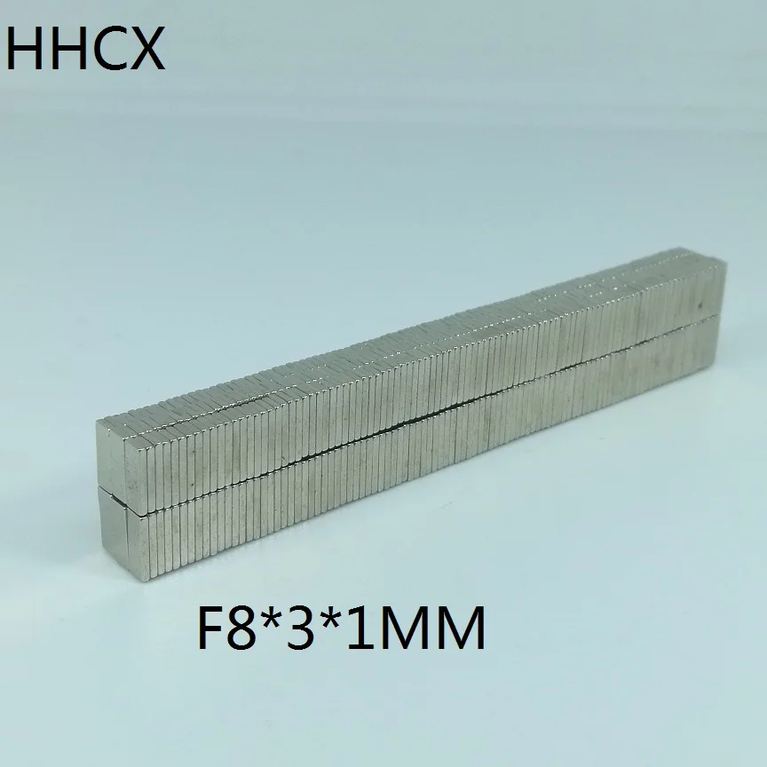 

100pcs/lot F 8x3x1 mm N35 Strong Square NdFeB Rare Earth Magnet 8*3*1 mm Neodymium Magnets 8mm x 3mm x 1mm