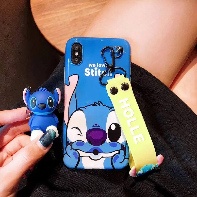 

Luxury Cute Stitch Cartoon Silicone phone case for iphone 7 8 plus 6 S X XS XR MAX cover for samsung S8 S9 Note 9 cover coque