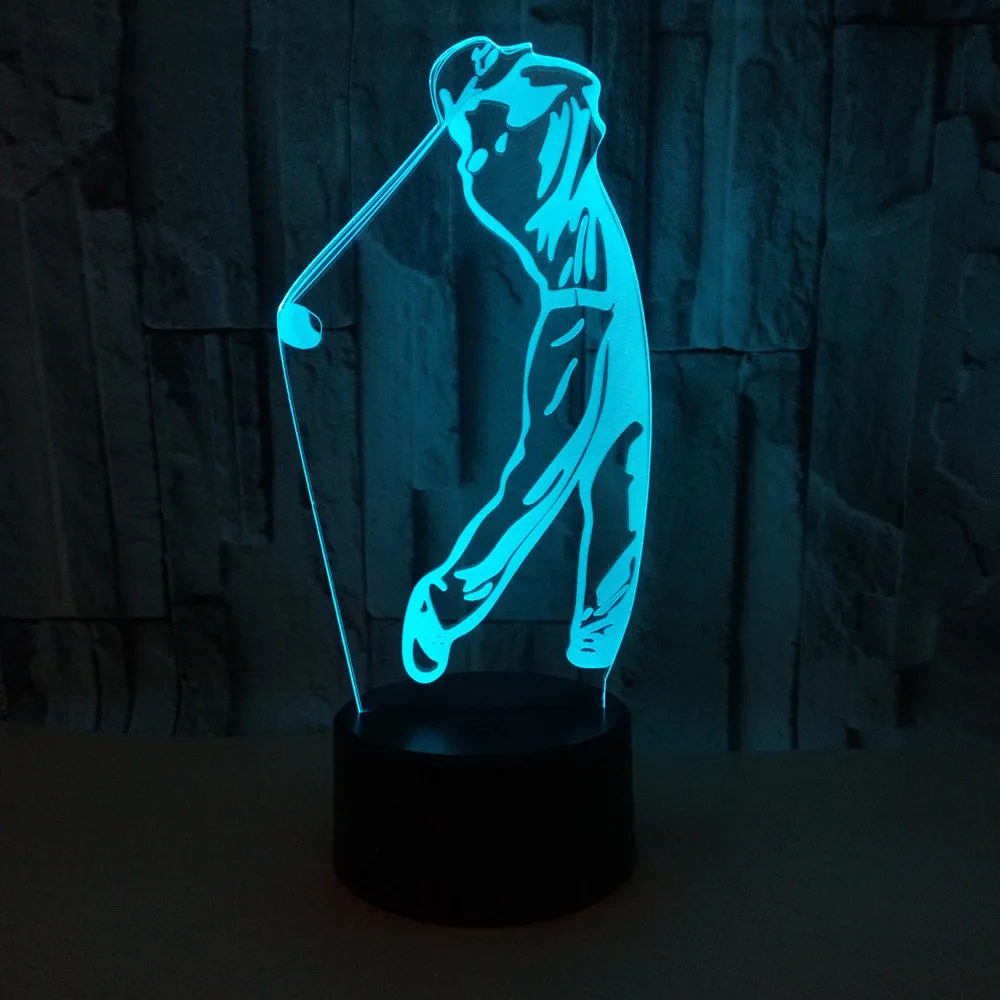 Играть Гольф модель светодиодный 3D ночник 7 цветов мигает дистанционного Touch Сенсор светодиодный Иллюзия 3D лампы для Спальня украшением