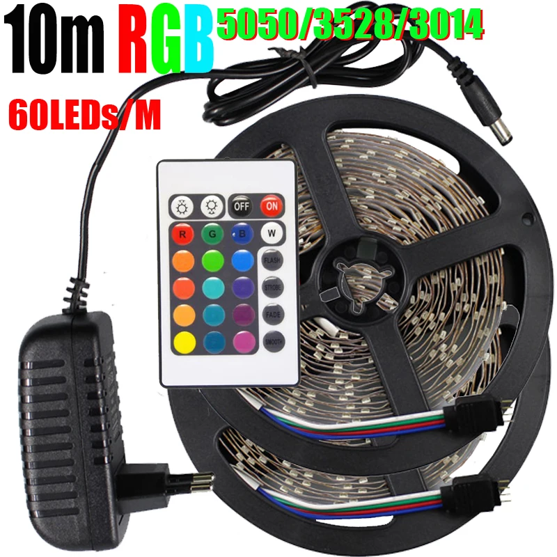 10 М (5 м + 5 м) RGB 5050/2835/3014 Светодиодные полосы света 60LED/м Не Водонепроницаемый