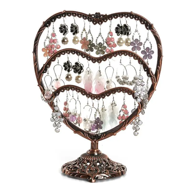 

Creative Iron Jewelry Hanger Multi-Purpose Retro Heart Shape Jewelry Display Earring Display Window Decoration Jewelry Storage