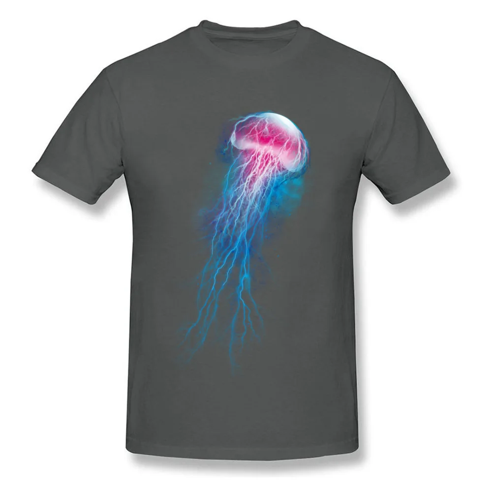 jellyfish storm T Shirts Short Sleeve Crazy High Quality Men Autumn Tops Shirt Crazy Tee Shirt Round Neck All Cotton jellyfish storm carbon