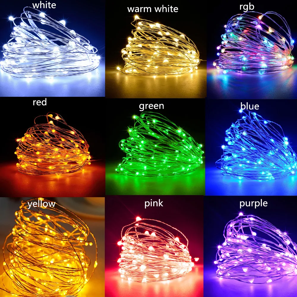 Новогодняя гирлянда 10 м 5 2 Cooper Wire Fairy светодиодная для дома Рождества свадьбы