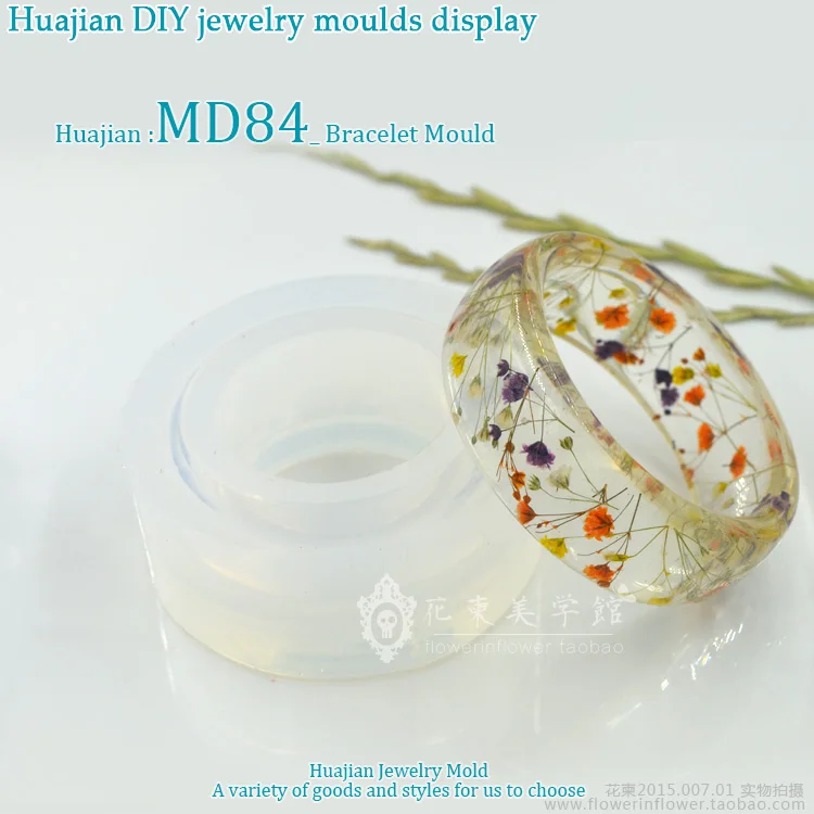 Цветок приглашение браслет Mold-MD84_Handmade mold_прозрачный Силиконовый круглый браслет Плесень Для смолы настоящий цветок DIY Плесень MD84