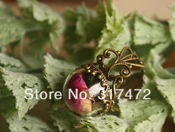 

20set/lot 15mm half round Glass Bubble vial glass dome&15mm pad ring DIY Glass Bubble vial rings