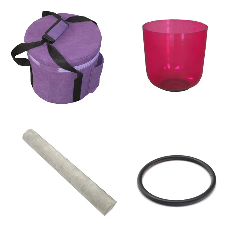 

8 inches Quartz Crystal Singing Bowl with colorful Light Customizable Colorful Note C/D/E/F/G/A/B For Yoga with bag