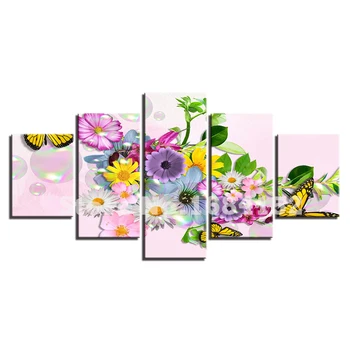 

DIY Diamond Painting Cross Stitch 5pcs Full Drill Resin Needlework Mosaic Pictures Diamond Embroidery Daisy Flower Crafts Gifts