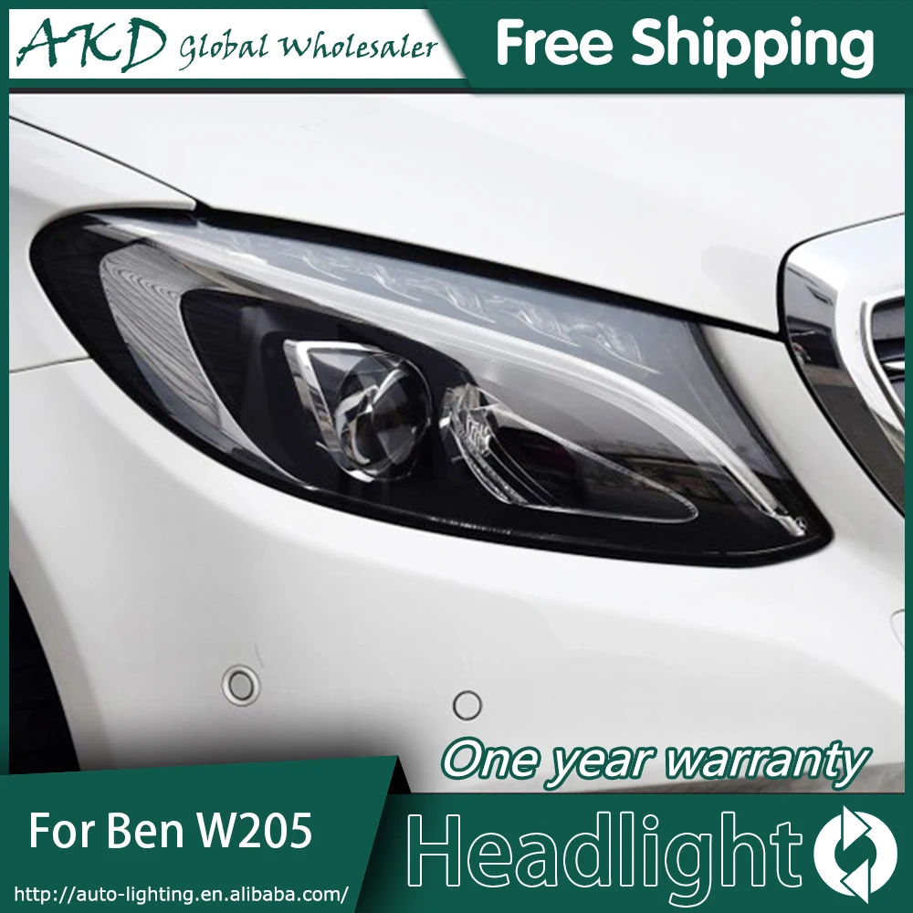

AKD Car Styling Head Lamp for Benz W205 LED Headlight 2013-2017 Mercedes-Benz LED Headlight DRL Bi-Xenon Lens HID