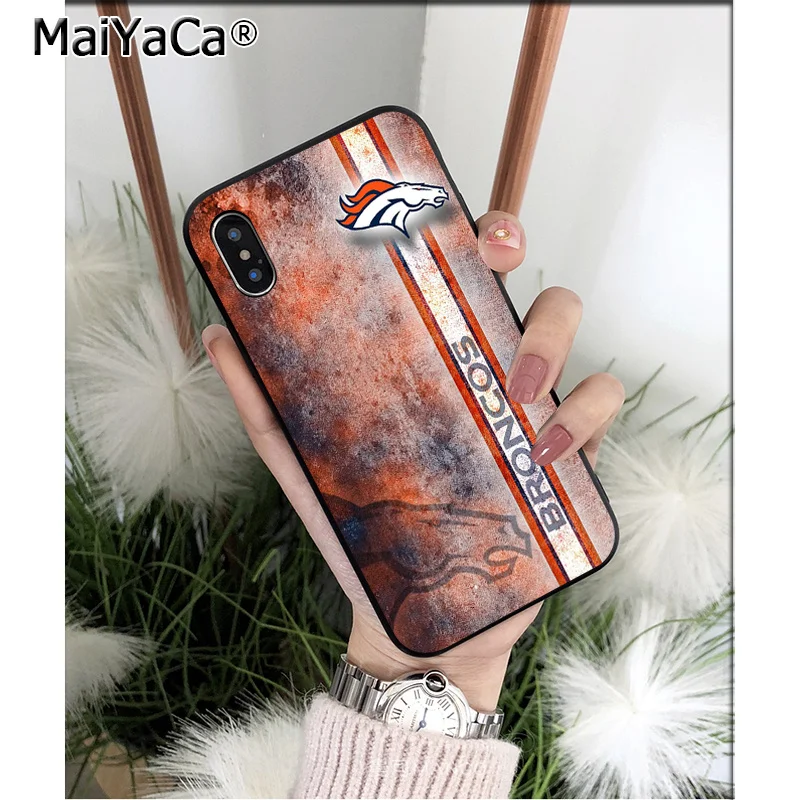 Мягкий силиконовый чехол MaiYaCa Denver Broncos из ТПУ для телефона iPhone 6S 6plus 7 7plus 8 8Plus X Xs MAX 5 5S XR