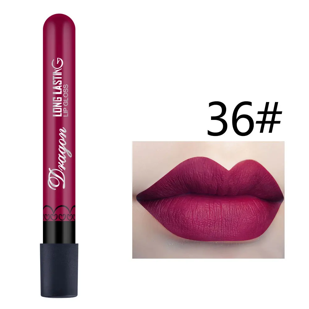 2018NEW Цвет Матовая Фирменная помада, макияж Labiales 38 Цвет Maquiagem длинный прочный batom водонепроницаемый Maquillaje Velet Pintalabios - Цвет: 36