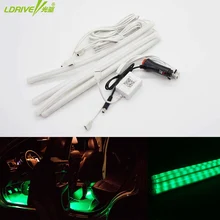 4 шт., автомобильный RGB светодиодный светильник, атмосферная лампа, 8 цветов, автомобильный Стайлинг, декоративная атмосферная лампа, автомобильный интерьерный светильник, контроллер APP